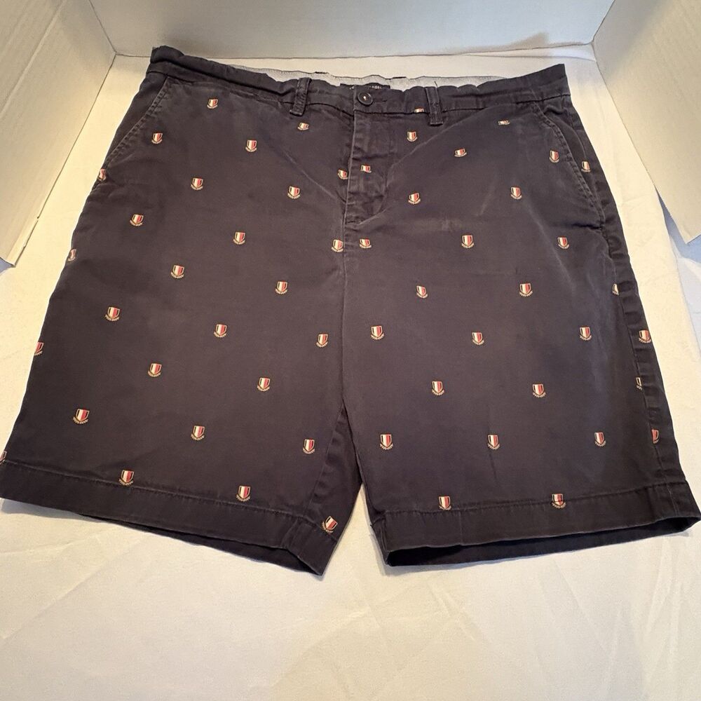 Tommy Hilfiger Men's Navy Blue Chino Shorts, Size 36, Flat Front, Preppy Casual